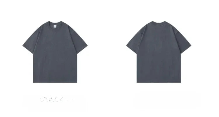 300g Cotton T Shirts Men Short Sleeved Heavyweight  Summer Round Neck Loose Breathable Shirt for Men Women Basic Tee