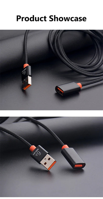 6A USB 3.0/2.0 USB Extension Cable for Smart Laptop PC TV Xbox One SSD USB Extension Cable Extender Cord Mini Fast Speed Cable