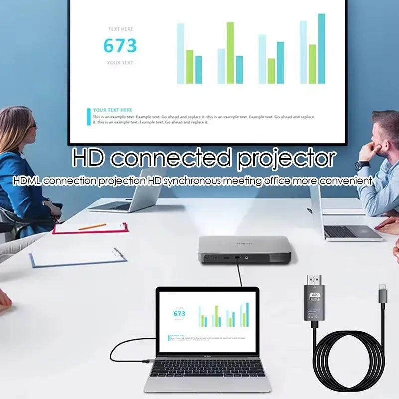 USB C to HDMI Adapter 4K 60Hz Type C Cable HDTV Converter Cable for iPhone 15 TV Converter MacBook Air iPad Samsung Book Laptop