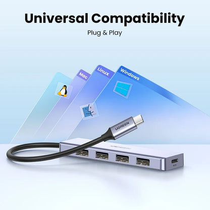 UGREEN USB C Hub 4 Ports USB Type C to USB 3.0 Hub Splitter Adapter for MacBook Pro iPad Pro Samsung Galaxy Note 10 S10 USB Hub