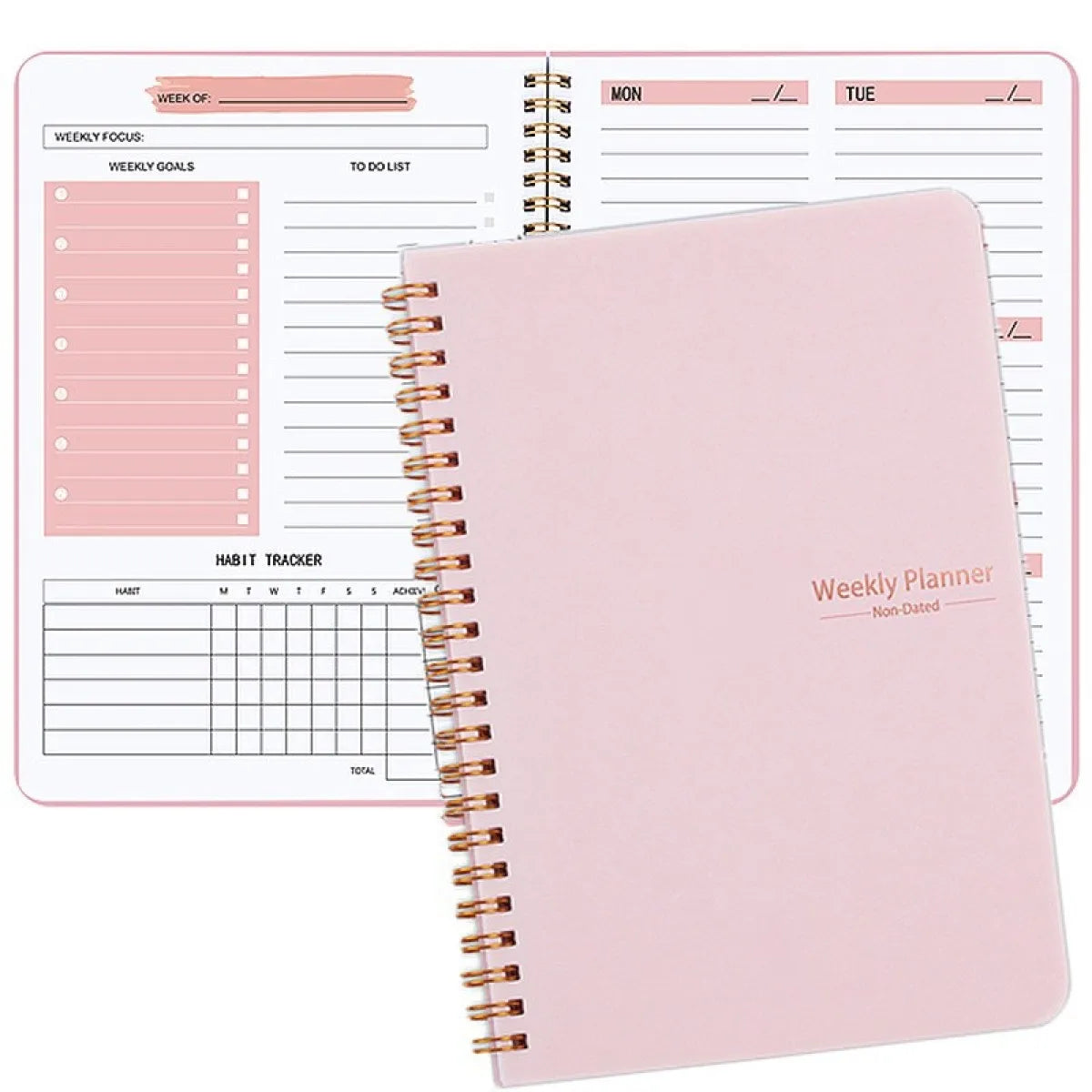 2025 Tree Pattern Spiral Bound Weekly Planner & Notebook & Schedule Organizer, Stationery For Office & School & Study, Plan Book