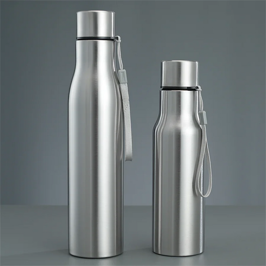 1pc 750ml/1000ml Stainless Steel Water Bottle, Large Capacity Portable Sports Bottles For Outdoor Camping Hiking Travel