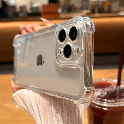 Étui antichoc transparent de luxe pour iPhone 15 14 13 12 11 Pro Max X Xs XR Max 7 8 Plus Coque pare-chocs