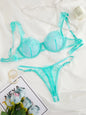 Women's Sexy Lace Underwear Set Erotic Ladies Lingerie See-through Bra Thong Mini Babydoll Briefs Underpants White Bodysuit 2024