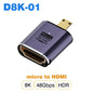 UGOURD HDMI2.1 Cable Adapter mini micro hdmi to HDMI 2.1 Converter 48Gpbs 8K60HZ 4K120HZ for HDTV Projector PS4 PS5 Laptop PC