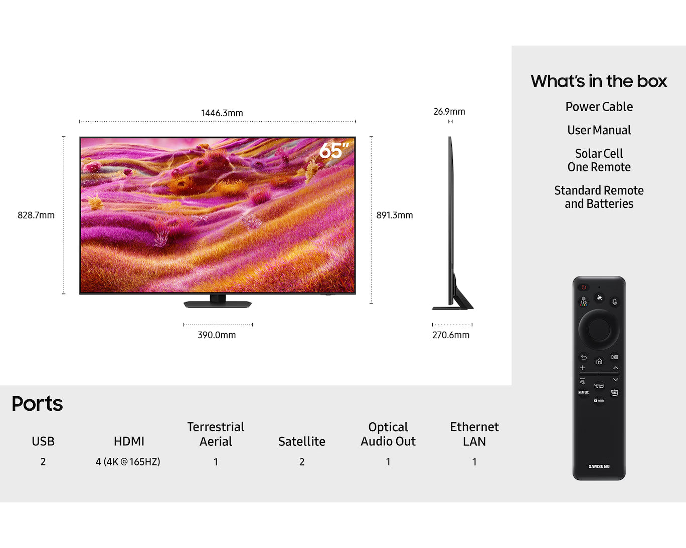 Samsung QE65QN90F, 65 Inch Neo QLED 4K with Mini LED