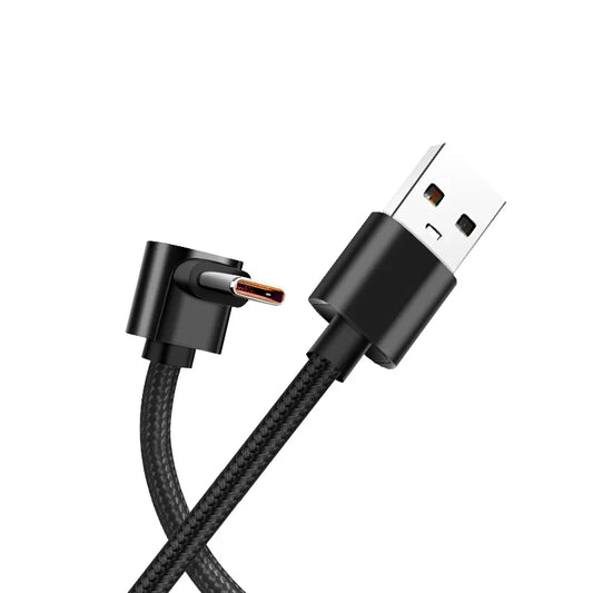90 Degrees Braid 0.25m/0.5m/1m/2m 4A Quick Charger Elbow USB to Type C  Cord PD Cable For iPhone Samsung Huawei Xiaomi Macbook
