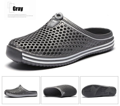 YRZL Men Summer Shoes Sandals Men's Holes Sandals Hollow Breathable Flip Flops Clogs Shoes Fashion Beach Slippers Big Size 45