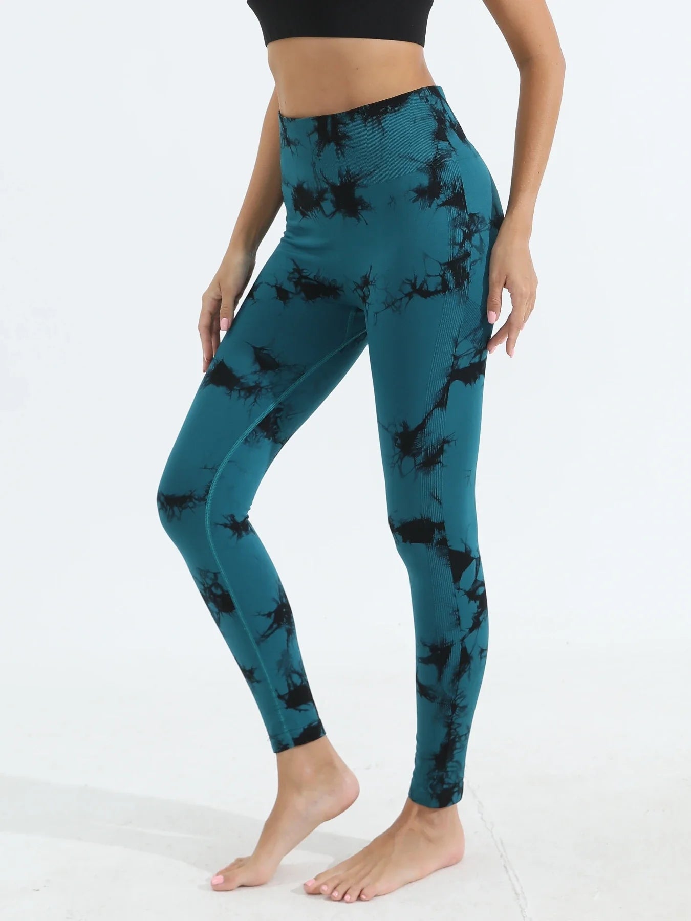 Women's Tie Dye Seamless Yoga Leggings High Waist Scrunch Butt Lifting Tights Soft&Stretchy Workout Skinny Pants
