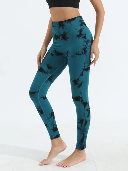 Women's Tie Dye Seamless Yoga Leggings High Waist Scrunch Butt Lifting Tights Soft&Stretchy Workout Skinny Pants