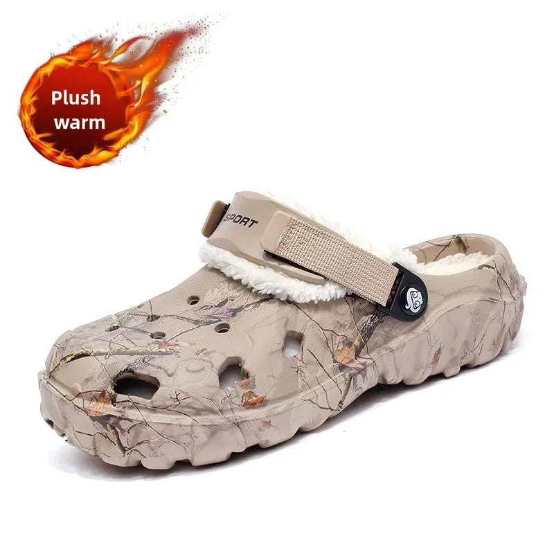 YRZL Winter Colgs Slippers Men's Shoes Men Beach Working Garden Shoe Home Soft Plush Slippers Bedroom Fuzzy Shoes Indoor Outdoor