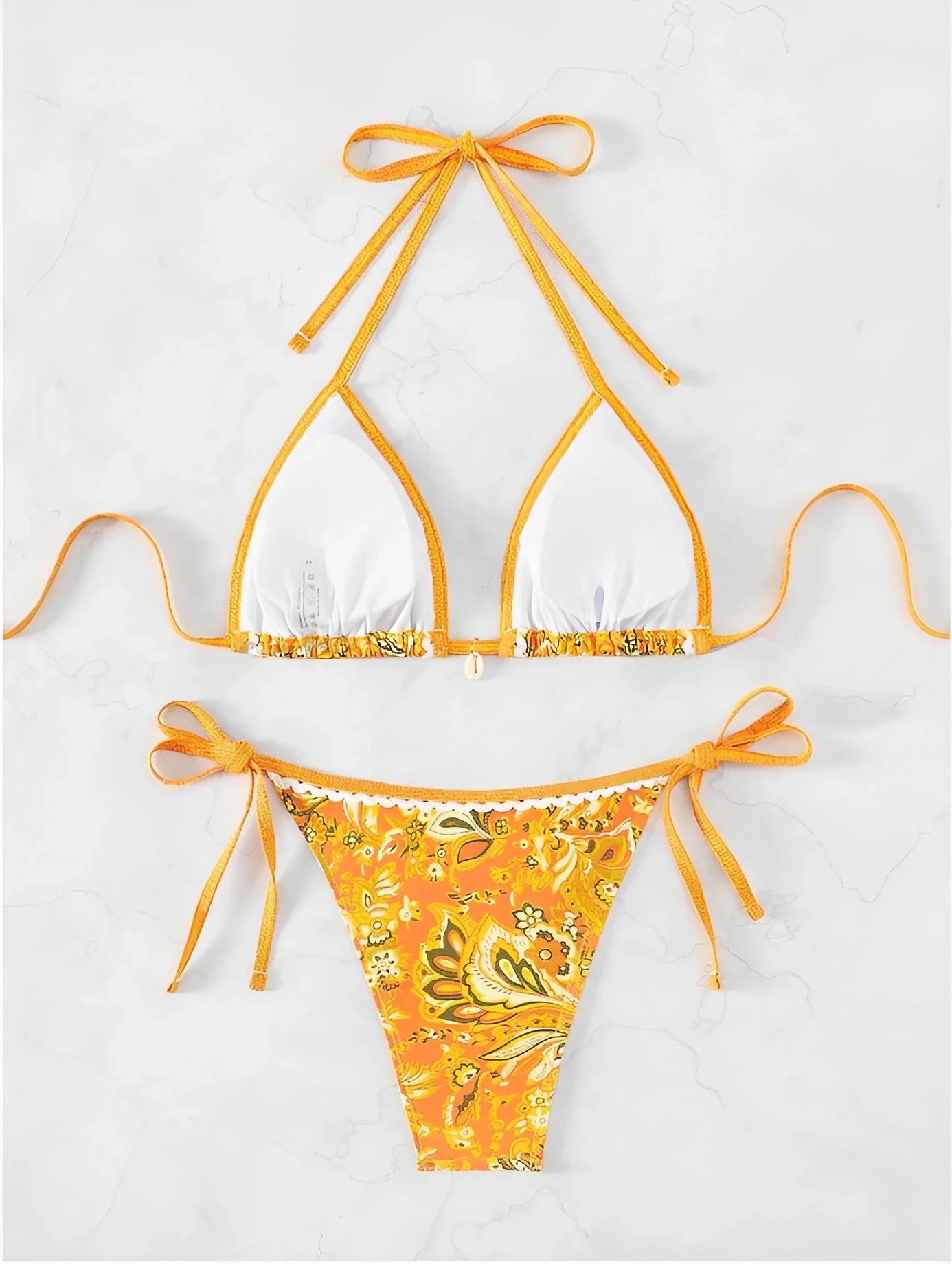 2025 Halter String Triangle Two Piece Bikini Women Swimwear Female Swimsuit Bathers Bathing Swimming Suit Beachwear Summer