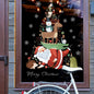 2024 Christmas Window Stickers Santa Claus Xmas Tree Cartoon Glass Decal Merry Christmas New Year Holiday Decorations for Home