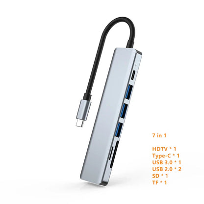 USB C Hub to 4K HDMI-Compatible USB 3.0 2.0 Type C PD Charging Dock for MacBook iPad Samsung S10 Dex TV Mouse Keyboard U Disk