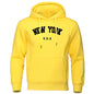 NEW YORK Letter U.S.A City Print Hoody Men Fashion Casual Long Sleeves Hooded Loose Oversize Pullover Hoodie Street Sweatshirt