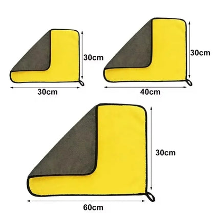 Chiffons en microfibre double face pour voiture, super absorbants, pour le lavage, le séchage, le nettoyage, les serviettes de détail automobile, les chiffons de nettoyage, outils