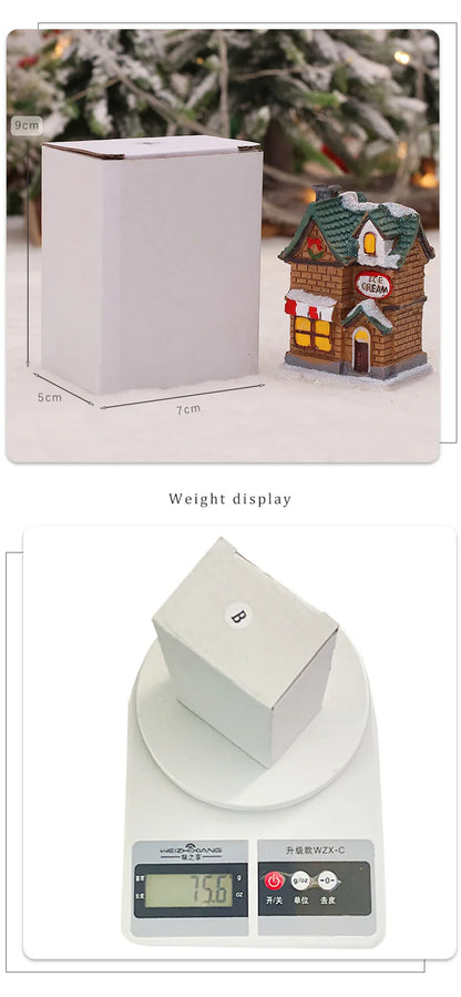 1~6pcs LED Night Light Christmas Ornaments 2024 Luminous Castle Snow House Sculpture Xmas Decoration for Home New Year Navidad