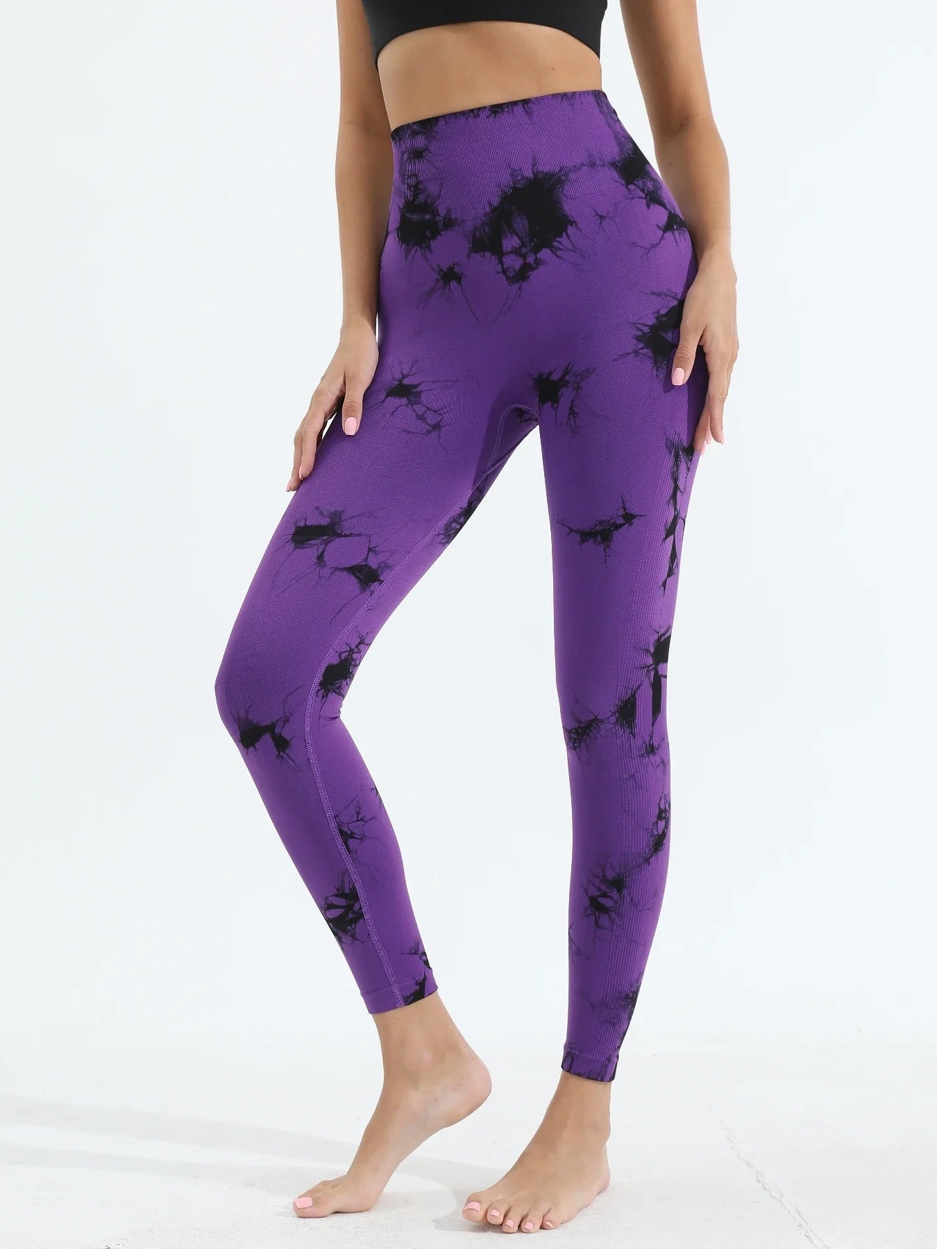 Women's Tie Dye Seamless Yoga Leggings High Waist Scrunch Butt Lifting Tights Soft&Stretchy Workout Skinny Pants