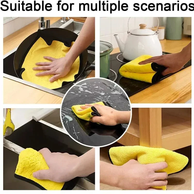Chiffons en microfibre double face pour voiture, super absorbants, pour le lavage, le séchage, le nettoyage, les serviettes de détail automobile, les chiffons de nettoyage, outils