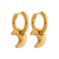 Yhpup Star Moon Heart Pendant Drop Hoop Huggie Earrings 18k Gold Plated Trendy Waterproof Stainless Steel Fashion Charm Jewelry