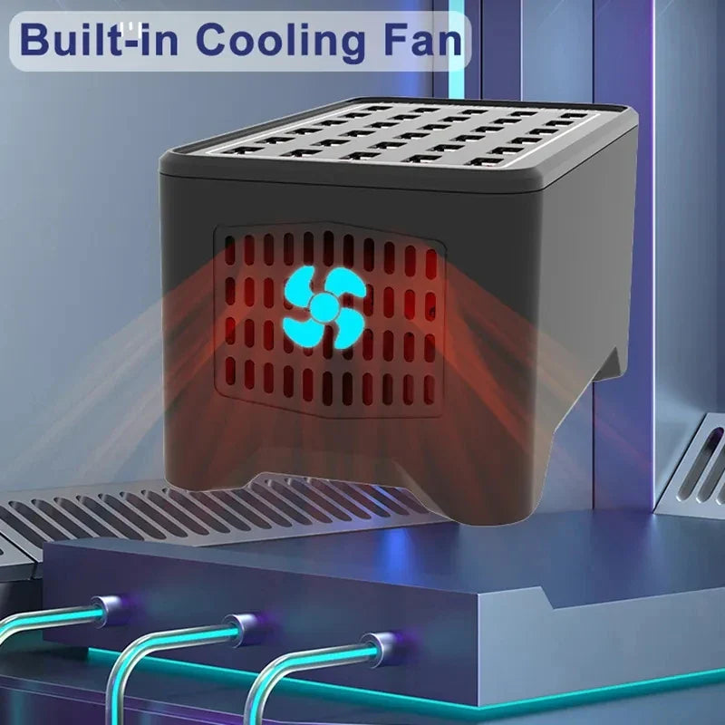 Chargeur USB 10 15 20 25 30 Ports HUB 150W Station de charge rapide universelle murale de bureau pour adaptateur secteur de téléphone portable