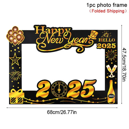 2025 Crown Number Foil Balloons Happy New Year Eve Party Decoration Photo Booth Props Supplies Christmas Home Decor Navidad 2024