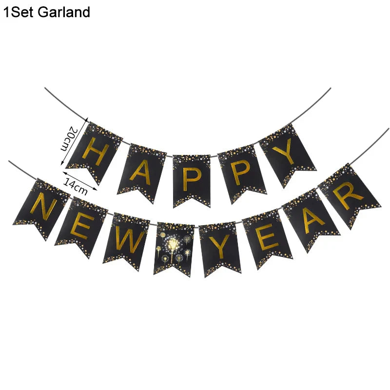 2025 Crown Number Foil Balloons Happy New Year Eve Party Decoration Photo Booth Props Supplies Christmas Home Decor Navidad 2024
