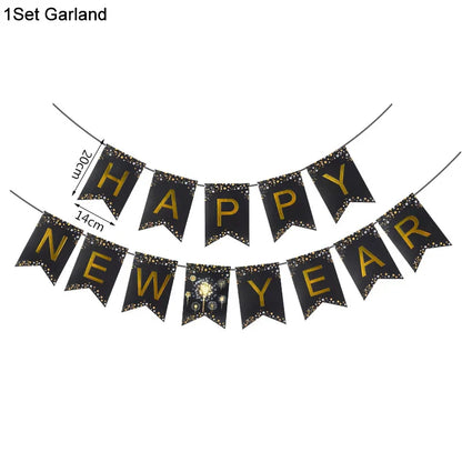2025 Crown Number Foil Balloons Happy New Year Eve Party Decoration Photo Booth Props Supplies Christmas Home Decor Navidad 2024