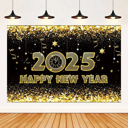 2025 Happy New Year Backdrops for Christmas Photography Decor Background Fireworks Celebrate Party Family Poster Photo Props