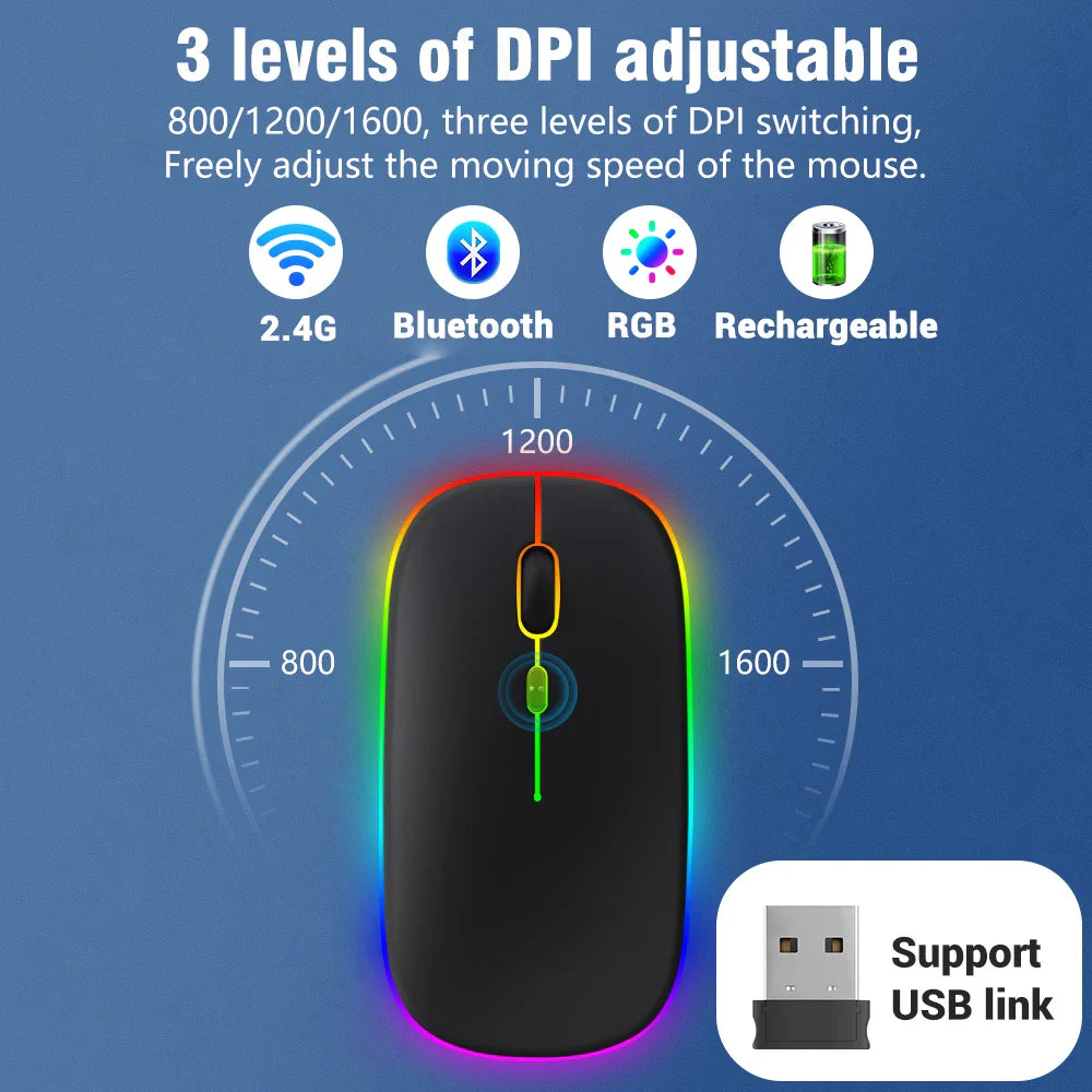 EMTRA Clavier et souris Bluetooth rétroéclairés pour iOS, Android, Windows, iPad, clavier portugais, clavier espagnol