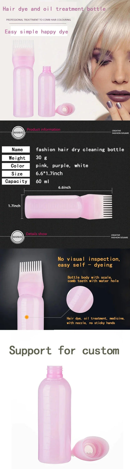 3pcs180ml Hair Oil Applicator Bottle Repeatable Filling Bottle Oil Applicator Bottle for Hair Professional Hairdressing Tools
