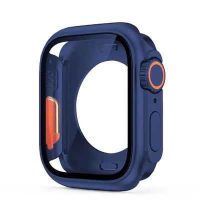 Screen Protector Cover for Apple Watch 44mm 45mm 40mm 41mm Hard PC Front Rear Bumper Case for iwatch 9 8 7 6 5 4 Change To Ultra