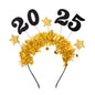 2025 Crown Number Foil Balloons Happy New Year Eve Party Decoration Photo Booth Props Supplies Christmas Home Decor Navidad 2024