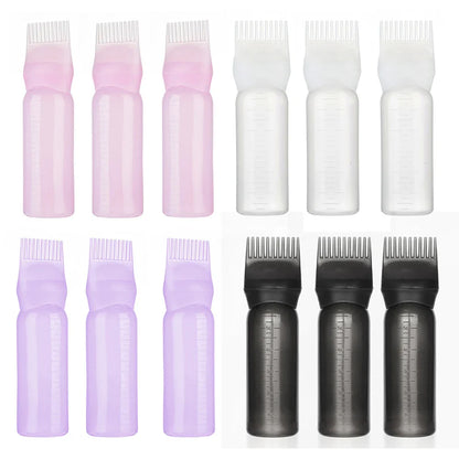 3pcs180ml Hair Oil Applicator Bottle Repeatable Filling Bottle Oil Applicator Bottle for Hair Professional Hairdressing Tools