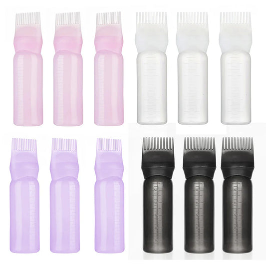 3pcs180ml Hair Oil Applicator Bottle Repeatable Filling Bottle Oil Applicator Bottle for Hair Professional Hairdressing Tools
