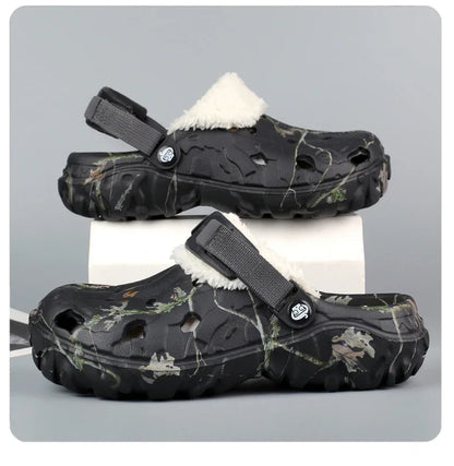 YRZL Winter Colgs Slippers Men's Shoes Men Beach Working Garden Shoe Home Soft Plush Slippers Bedroom Fuzzy Shoes Indoor Outdoor