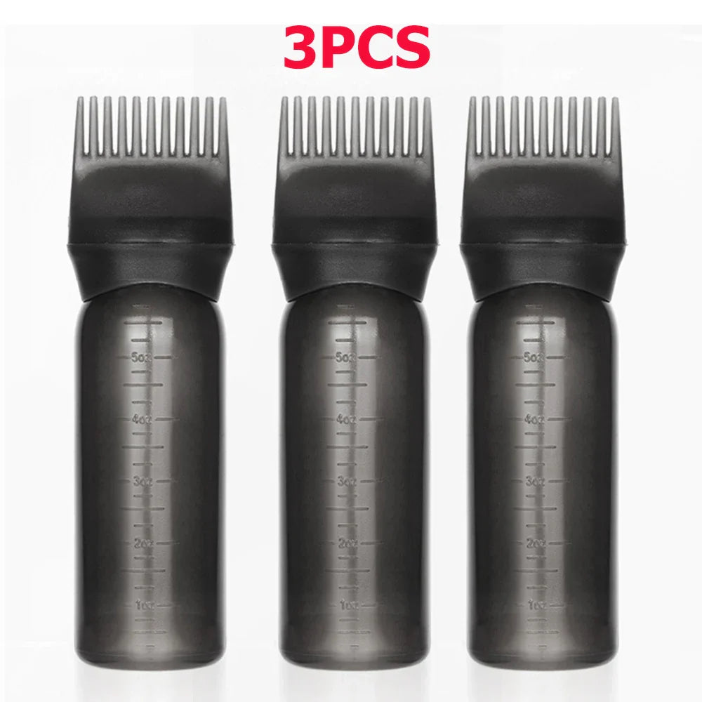 3pcs180ml Hair Oil Applicator Bottle Repeatable Filling Bottle Oil Applicator Bottle for Hair Professional Hairdressing Tools