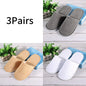 3 Pairs/Set Closed Toe Non-slip Hotel Slippers High Quality Disposable Hotel Bathroom Slippers Indoor Guest Travel Slippers Hot
