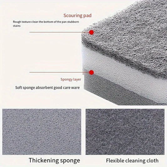 10pcs Double-sided Cleaning Sponges Pan Pot Dish-Washing Sponges Household Scouring Pad Kit Tools Kitchen Tableware Brush