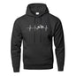 Mountain Heartbeat Hoodies for Man Sweatshirt Autumn Long Sleeve Hooded Sweatshirt Hoodie Black Gray Sportswear