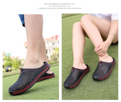 YRZL Mens Slippers Beach Shoes Unisex Hollow Outdoor Casual Men Beach Sandal Flip Flops Shoes Non-slip Size 36-45 Mens Slippers