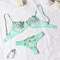 2-Pieces Fancy Sexy Lingerie Set Woman Semi-Sheer Women's Underwear Embroidery Beautiful Bra And Panty Sets Erotic Outfits