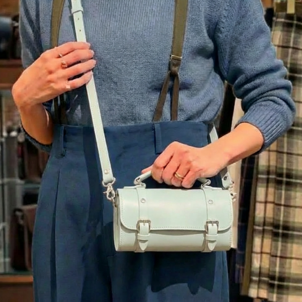 Sac bandoulière bowler en cuir fait main - Vert mer