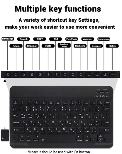 EMTRA Clavier et souris Bluetooth rétroéclairés pour iOS, Android, Windows, iPad, clavier portugais, clavier espagnol