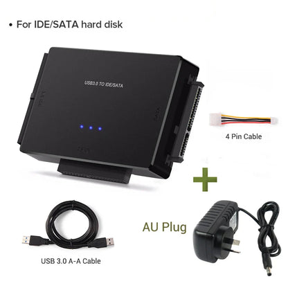 SATA/IDE to USB 3.0 Adapter Hard Drive Adapter Cable Converter for 2.5/3.5 Inch SATA and IDE HDD Support 6TB For PC Macbook