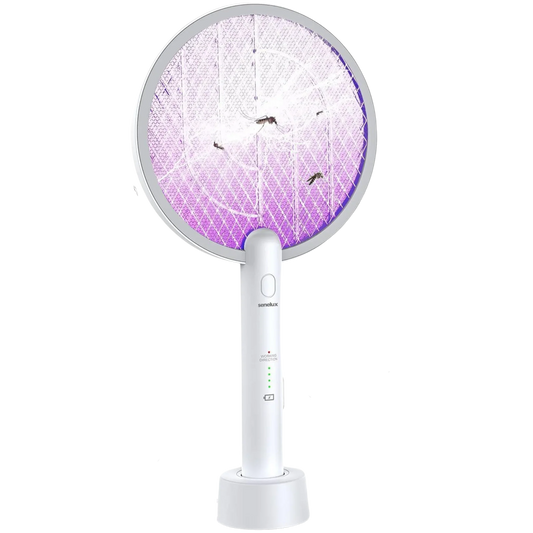 Senelux Electric Fly Swatter, Bug Zapper 2in-1 Racket Fly Killer USB Rechargeable Fly Zapper