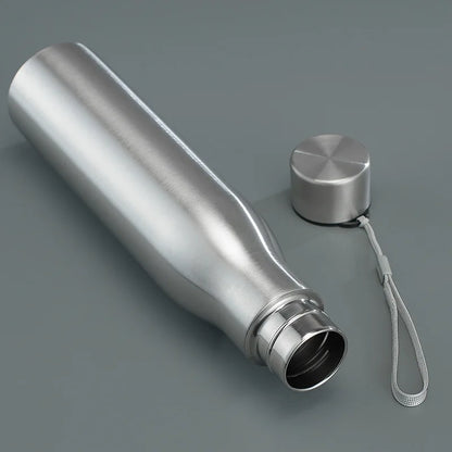 1pc 750ml/1000ml Stainless Steel Water Bottle, Large Capacity Portable Sports Bottles For Outdoor Camping Hiking Travel