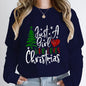 Just A Girl Who Loves Christmas Print Pullovers Women Fashion Pure Color Round Neck Hoodless Sweatshirt Autumn Winter Sweatshirt