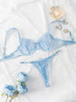 Women's Sexy Lace Underwear Set Erotic Ladies Lingerie See-through Bra Thong Mini Babydoll Briefs Underpants White Bodysuit 2024