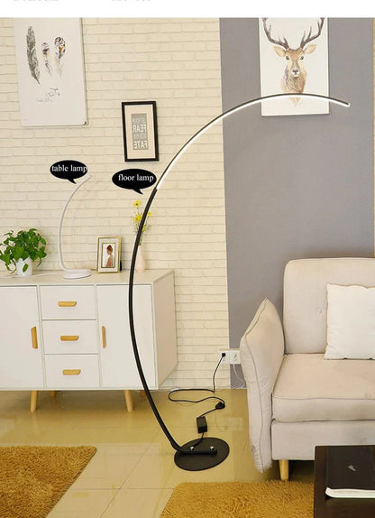 Nordic LED Corner Floor Lamp Simple Black White Floor Light For Dining Room Living Room